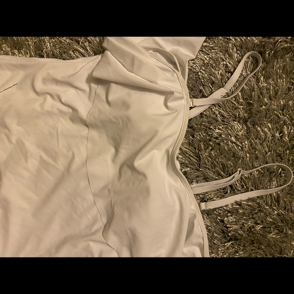 Sexy Elegant off the shoulder all white swim suit - Picture 2 of 9